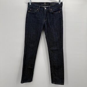 7 For All Mankind Roxanne Jeans Womens 27 Dark Wash Blue Straight Slim